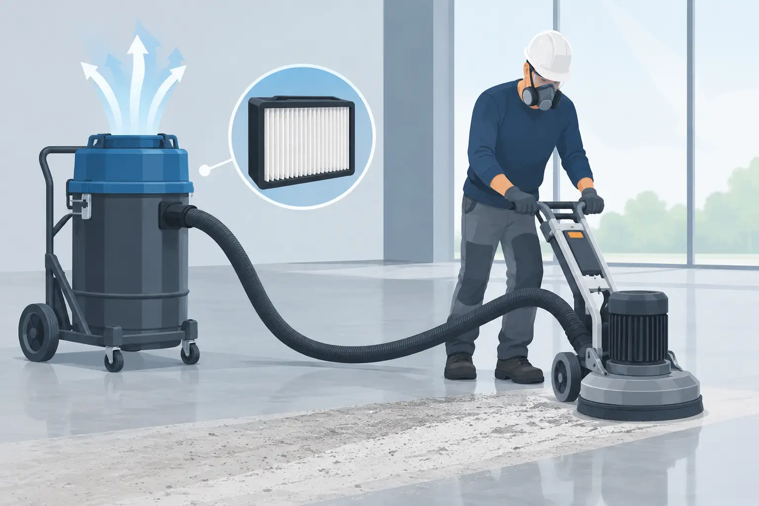 HEPA Concrete Dust Control Guide for Better Floor Prep